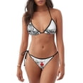 thumbnail image 1 of Fotbe Moose Kissing Under Mistletoe Traje de Baño para Mujer de Dos Piezas – Bikini Sexy de Tirantes Tipo Halter con Diseño Triangular, 1 of 6