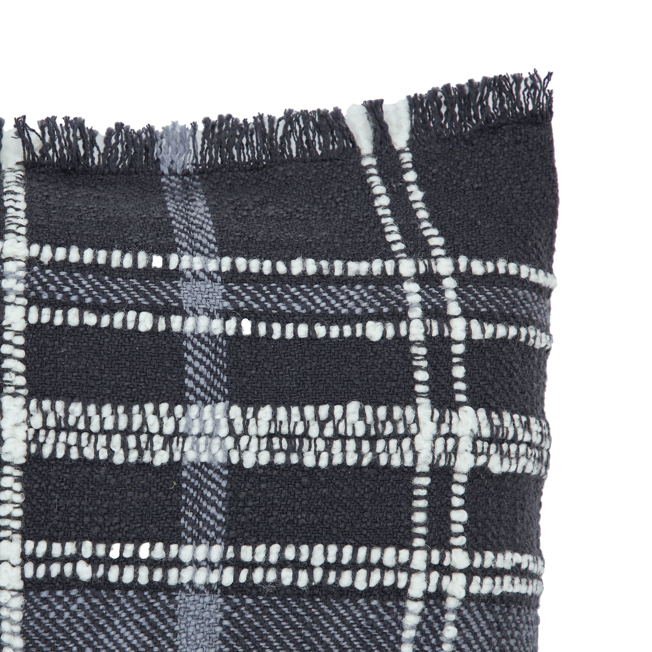 Better Homes & Gardens 14" x 20" Lulu Black Plaid Cotton Rich Decorative Pillow