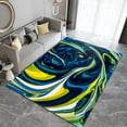 thumbnail image 3 of 3D Abstract Marble Area Rugs, Blue Green Swirl Fluid Art Apartment Carpet, Living Room Carpet Soft and Comfortable Non-Skid Apply to Bedroom Area Entryway Hallway 4x5ft, 3 of 6