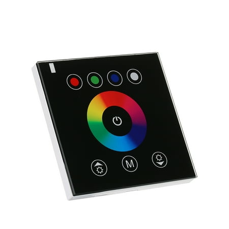 LED Glass Touch Panel RGBW Dimmer Controller Wall Mounted Color Adjuster DC12V-24V for Hotel Home Club