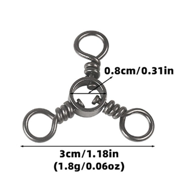 Splihome 10 Pcs Connecteurs Trigeminaux 3 Voies pour la Pêche 1/0