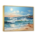 thumbnail image 2 of Designart "Sunkissed Beach by the Coastal Ocean I" Landscapes Floater Framed Wall Decor, 2 of 7