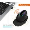 thumbnail image 3 of JTD V638 Wireless Vertical Ergonomic Mouse - Rechargeable with Removable Palm Rest, 4 DPI Settings (800-3200), 360° Tracking - Compatible with PC/Mac/Linux, 3 of 7