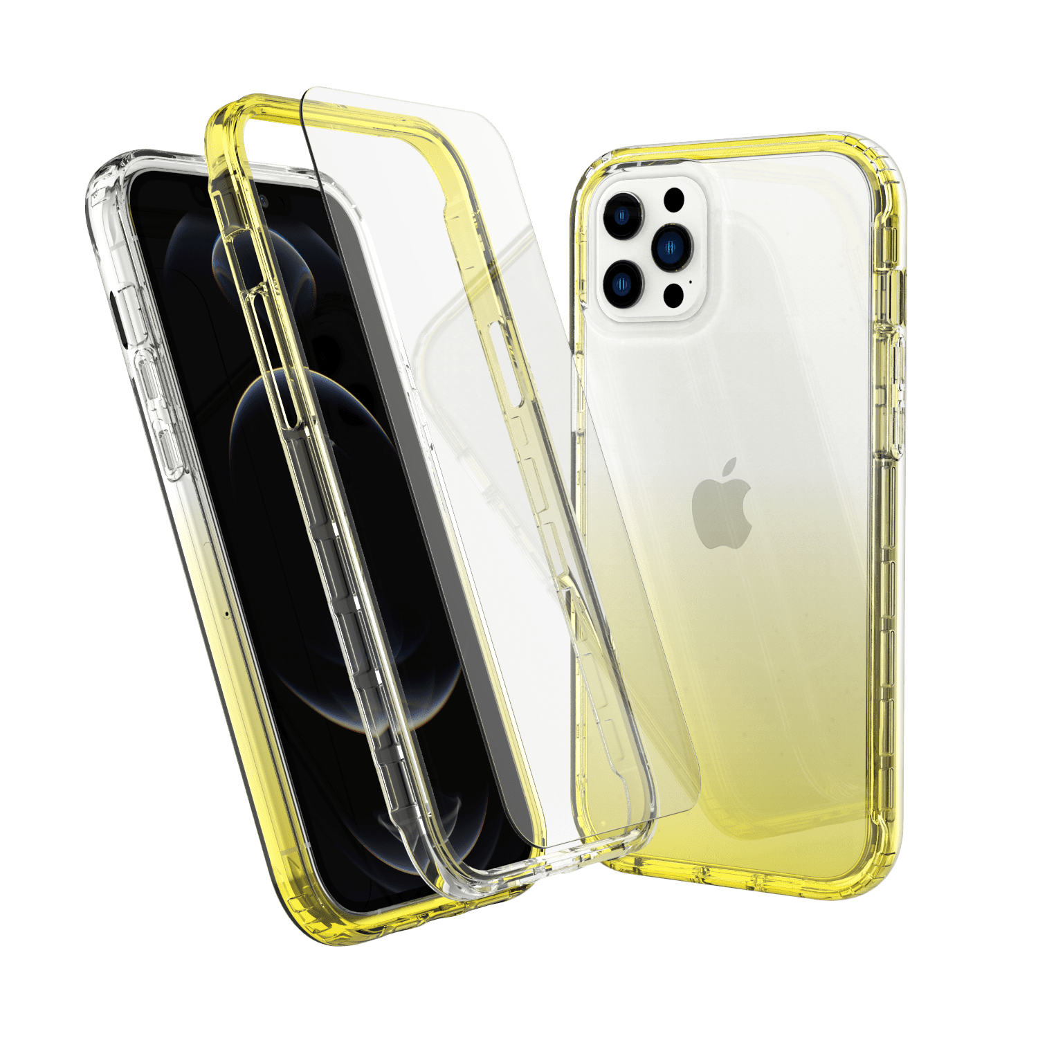 iPhone 12 Case, iPhone 12 Pro Case, and [2 x Tempered Glass Screen