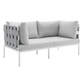 thumbnail image 3 of Modway Harmony 8-Piece  Sunbrella® Outdoor Patio Aluminum Seating Set in Gray Gray, 3 of 10