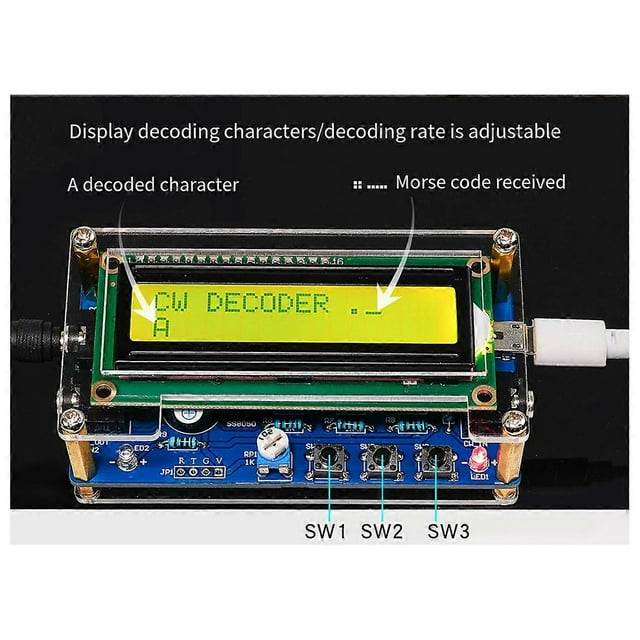 Upgraded HU-069B CW Morse Code Decoder Trainer Parts Electronic DIY Circuit Board Welding Practi