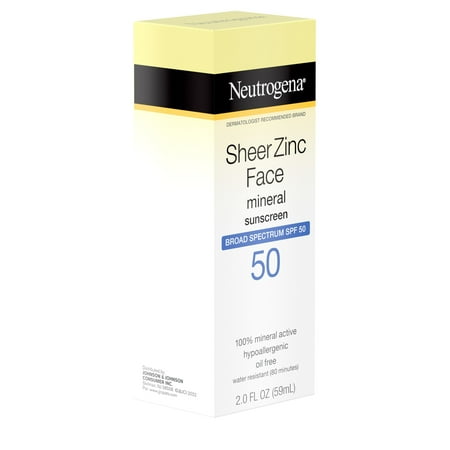 Neutrogena Sheer Zinc Dry-Touch Face SPF 50 Sunscreen Lotion, 2 fl. oz