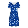 thumbnail image 3 of Dresses for Women Short-sleeved V-neck Summer Print Casual Dress, 3 of 5