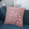 thumbnail image 3 of Cheers US Decorative Throw Pillow Covers, Soft Faux Fur Pillow Cases Covers with Silver Snowflake Glitter Printed Cute Pillowcases for Christmas Couch Sofa Bed Girls Room, 18 X 18 Inch, 3 of 7
