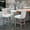 Beige, variant on Grey Bar Table Set with 2 Pu Leather Stools, 23.62" Square Counter Height Table with Backrest Stools, Space-Saving Dining Set for Kitchen & Small Spaces