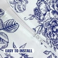 thumbnail image 3 of Round Tablecloth with Umbrella Hole and Zipper, Spill Proof Wrinkle Free Table Cloth, Washable Polyester Patio Table Cover for Picnic BBQS(Blue and White,60 x 60 Inch), 3 of 7