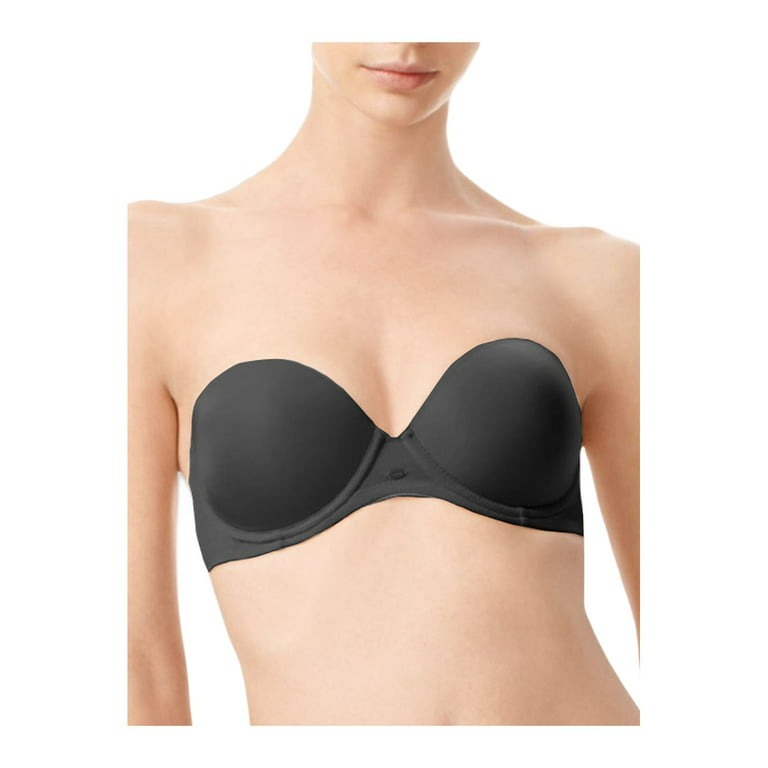 Calvin Klein Women's Naked Glamour Strapless Push-up Bra, Black, 34DD 