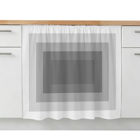 Cabinet Curtain Grey Squares Kitchen Shelf Curtain Desk Under Sink Curtain Skirt Privacy Drape Cover Gradient Color Geometric Tunnel Cabinet Curtains for Kitchen Shelves Laundry Room 28x35 Inch