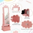 thumbnail image 6 of Resenkos 2-in-1 Kids Play Jewelry Armoire with Full Length Mirror and Drawers-Pink, Kids Makeup Vanity for Girls Kids, 6 of 7