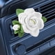 thumbnail image 1 of Clip ambientador para coche | Difusor de coche con aroma a gardenia | Diseño de flores Decoración de perfumes | Olor fresco y duradero | 10ml Aromaterapia | Fácil de instalar | Blanco | 1 Paquete, 1 of 8
