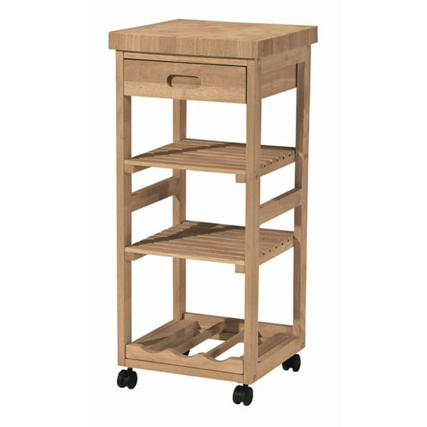 International Concepts Unfinished Kitchen Cart Trolley - Walmart.com