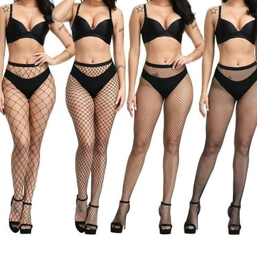 5 Pairs Women Fishnet Stockings Women Thigh High Stockings Stockings for Women Hollow Stockings for Women High Waist Tights Fishnet Stockings