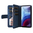 thumbnail image 2 of Motorola MOTO G Power 2021 Case , Wallet Cover Zipper Poket Nine Card Slot PU Leather Magnetic Clasp Kickstand Compatible with Motorola MOTO G Power 2021 Case - Blue, 2 of 5