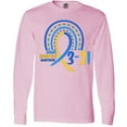 thumbnail image 3 of Inktastic 3-21 World Down Syndrome Day Blue and Yellow Rainbow Ribbon Long Sleeve T-Shirt, 3 of 5