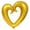 Gold, variant on PMU Heart Shaped 24 Inch Open Center Mylar Balloon, Red Pkg/10