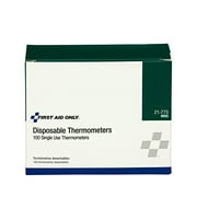 First Aid Only Disposable Thermometer, Dot-Matrix Phase-Change, 100/Box