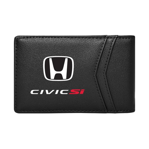 Honda Civic Si Black PU Leather Slim RFID Resistant Bi-fold Men Wallet