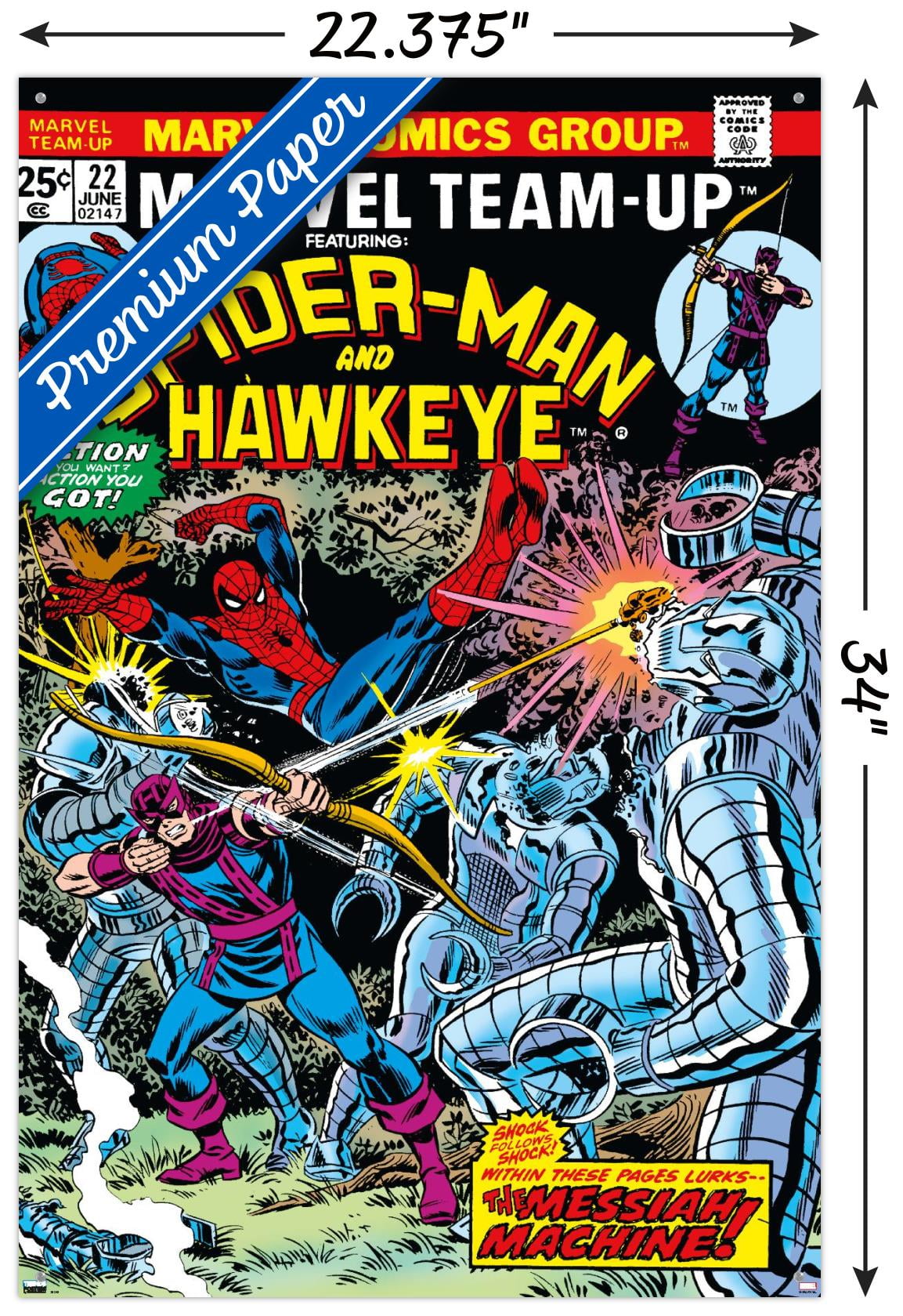 Marvel Comics - Hawkeye and Spider-Man Wall Poster with Pushpins, 22.375" x 34"