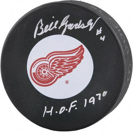 NHL - Bill Gadsby Autographed Detroit Red Wings Puck with HOF 1970 Inscription
