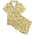 thumbnail image 4 of Pyjamas en Satin Imprimé Manches Courtes Ensemble de Vêtements de Maison Classique Pyjamas Filles Garçons Filles Mode, 4 of 5