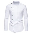 thumbnail image 2 of pstuiky Camisas para hombre de manga larga, Camisa informal de manga larga con botones y cuello alto para hombre Tops casuales para hombres m, 2 of 9