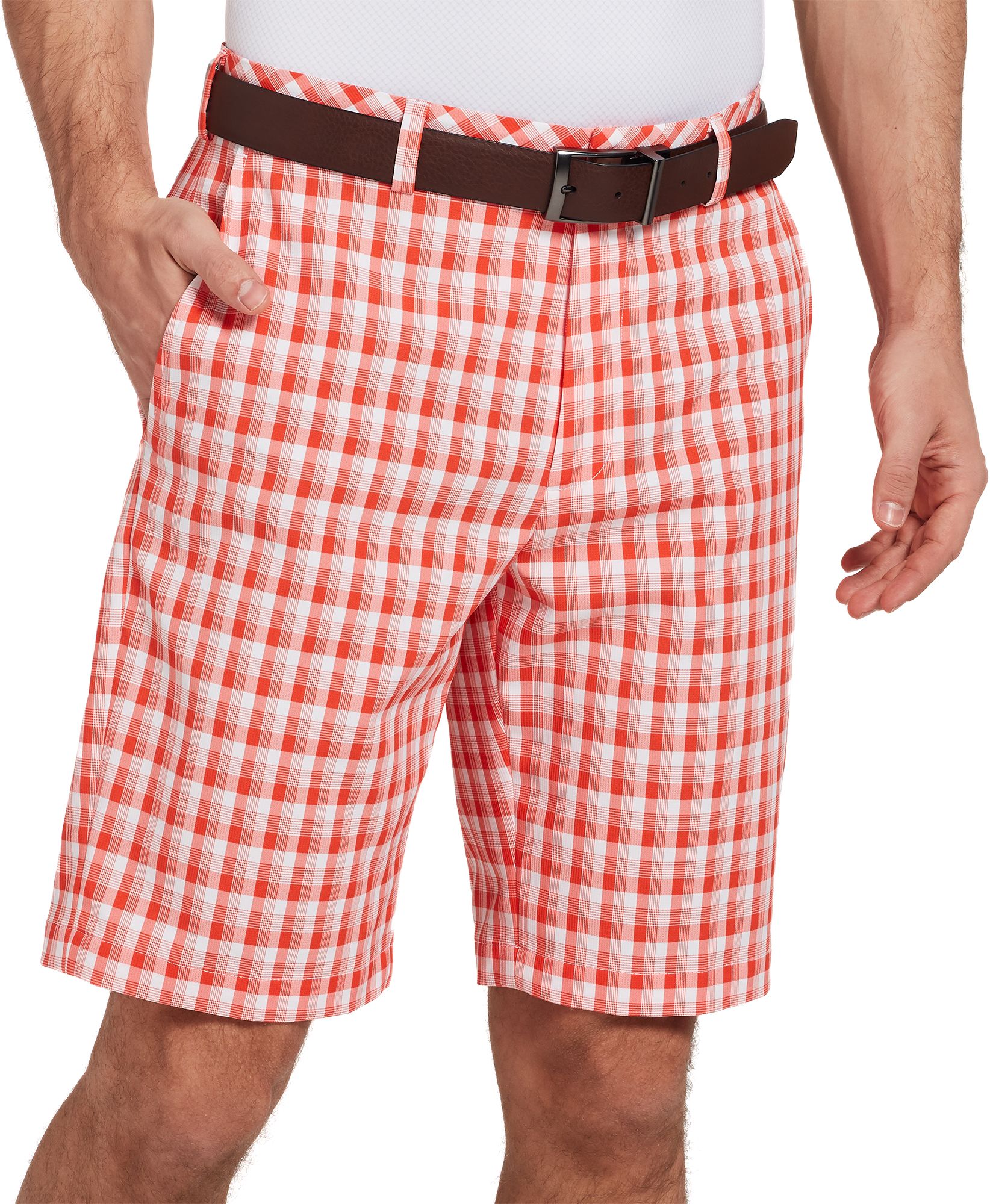 Walter Hagen Men's 11 Majors Brush Stroke Plaid Golf Shorts