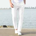 thumbnail image 4 of Pantalones Casuales De Lino De Algodón Sueltos Para Hombres, 4 of 8