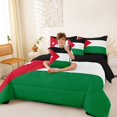 thumbnail image 4 of Manfei Jordan Flag 7-Piece King Bedding,Patriotic Theme Art King Bed in a Bag,Black White Green,Black Reversible, 4 of 7