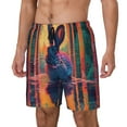 thumbnail image 1 of Balery Neon Rabbit In Archway Bañador para hombre, shorts de playa de secado rápido con entrepierna y forro de compresión-Large, 1 of 6