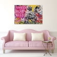 thumbnail image 4 of VELVET Banksy Pop Street Graffiti Wall Art Love Is All We Need Posters and Prints Abstract Color Graffiti Art Canvas Paintings On The Wall Art Picture Home Decor Easy to Hang 20x16inch Framed, 4 of 6