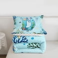 thumbnail image 5 of Erosebridal Watercolor Ocean Coral Queen Comforter Set For Boys,Cute Axolotl Letter D Monogrammed Kids Bedding Comforter Set,Reversible 3 Pieces, 5 of 7