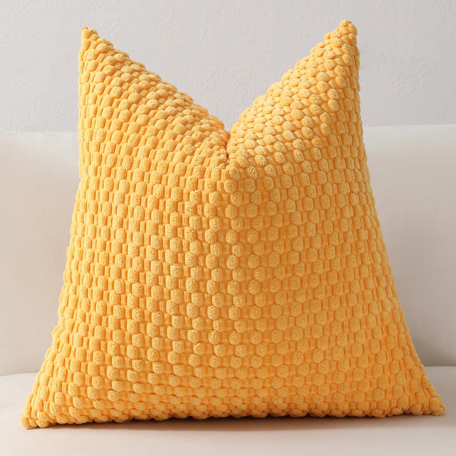 4-Piece Sofa Pillow Cover Set 20x20/18x18 inches, Soft Neutral Color Decorative Cushion Covers, Bohemian Corduroy Square Modern Pillowcases, Suitable for Sofa Living Room Bedding