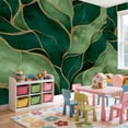 thumbnail image 6 of Wall Mural Peel and Stick green watercolor golden line Liquid marble Self-Adhesive Wallpaper Removable Wall Decal Wall Sticker Home Decor for Living Room Bedroom 69"x96", 6 of 8