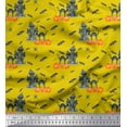 thumbnail image 1 of Soimoi Yellow Moss Georgette Fabric Bat & Haunted House Halloween Decor Fabric Printed Yard 42 Inch Wide, 1 of 3