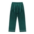 thumbnail image 6 of Aislor Kids Girls Boys Sleepwear Suit Silk Lapel Long Sleeve Pocket Button Top with Pants, 6 of 7