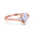 thumbnail image 2 of Rose Tone, Simulated Cubic Zirconia Size-7 Teardrop Pear Art Deco Engagement Ring Marquise 925 Sterling Silver, 2 of 7