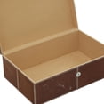 thumbnail image 6 of DecMode Handmade Cowhide Brown Leather Decorative Box with Snap Front Closure and Detailed Stitching, 2 Count, 6 of 14