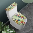 thumbnail image 2 of COEQINE Toilet Lid Cover and Toilet Tank Cover, Machine Washable Polyester Fabric Easy to Clean Toilet Lid Dust Cover 2 Piece Set, Daisy Floral Green Marble, 2 of 7