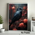 AVOI Crow Canvas Wall Art Dark Academia Floral Vintage Poster Raven ...