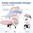 thumbnail image 6 of CELTOSS Ergonomic Home Office Chair, Mid Back Lumbar Support Desk Chair, Adjustable Height with Armrests for Adults, Pink, 6 of 11