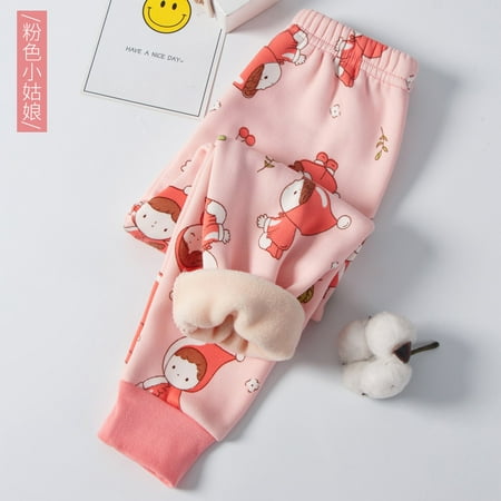 

Toddler Girl s Boy s Kid s Warm Leggings Elastic Waist Fleece Lined Unisex Plush Base Layer Long Thermal Pajama Pants 2-7 Years