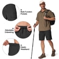 thumbnail image 6 of POENTAB Hiking Cargo Shorts for Men Outdoor Lightweight Quick Dry Water Resistant Casual Fishing Work Shorts with Pockets Black, 6 of 9