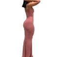 thumbnail image 3 of Women Sleeveless Fish Tail Dress Solid Spaghetti Strap Bodycon Long Dress, 3 of 7