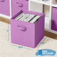 thumbnail image 4 of Storage Cubes - 11 Inch Cube Storage Bins (Set of 8). Fabric Cubby Organizer Baskets with Dual Handles | Foldable Closet Shelf Organization Boxes (Purple), 4 of 4