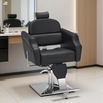 BarberPub Classic Recliner Barber Chair Antique Heavy Duty Hair Spa Salon Styling Beauty Black 3125